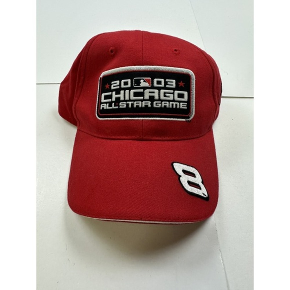 Dale‎ Earnhardt Jr. Chicago 2003 MLB All-Star Game Nascar Red Baseball Cap Hat